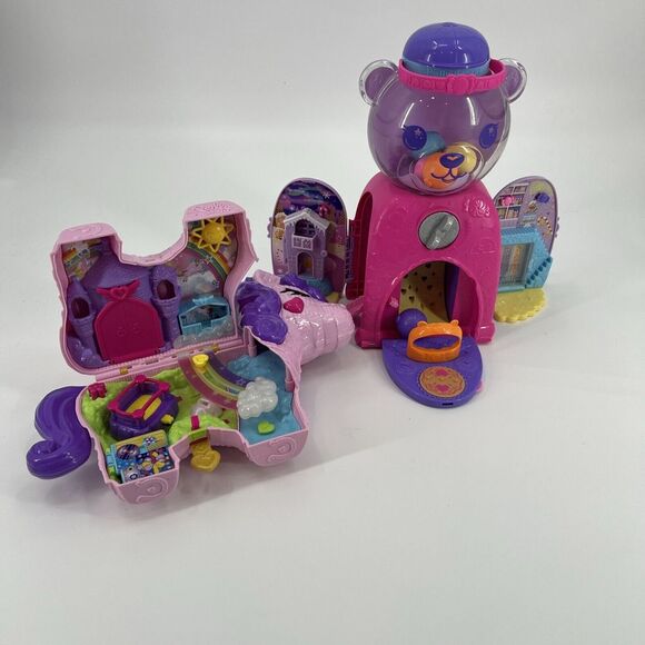 Polly Pocket Lot Unicorn And‎ Gumball Bear Machine - Picture 1 of 13